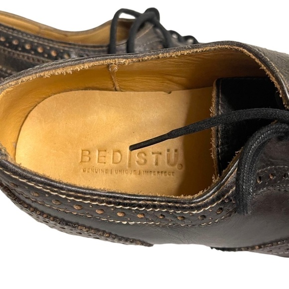 BED STU Black Classic Western Bench Made Leather Oxford Shoes Size Men\'s 9 main image 7